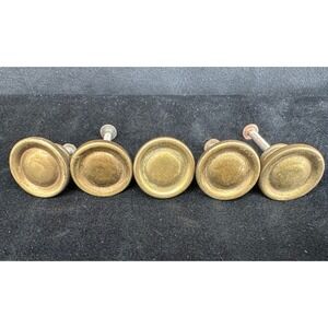 Vintage Brass Knobs Vintage Hardware 5 Brass Knobs 1" Round Knob GrandmaCore